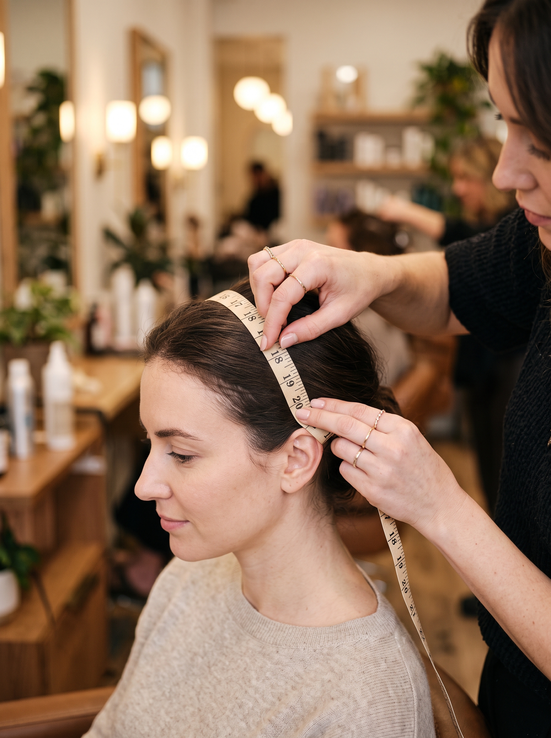 Measuring a client's head