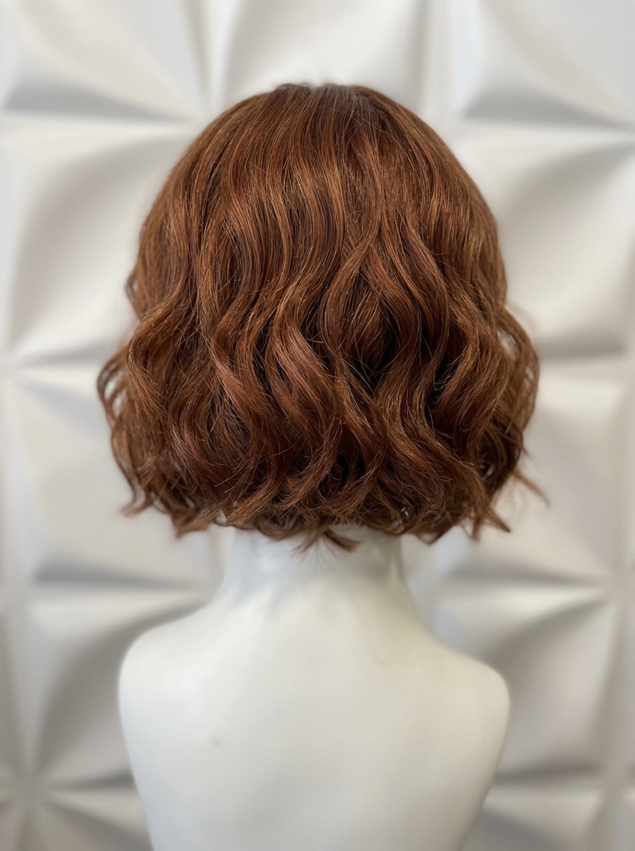 Auburn wavy custom wig
