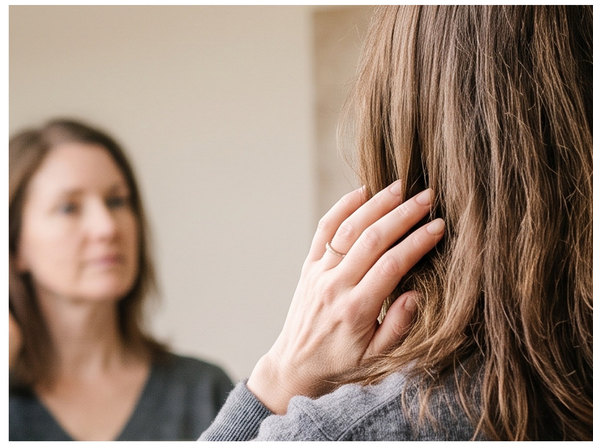Two women talking during a hair consultation