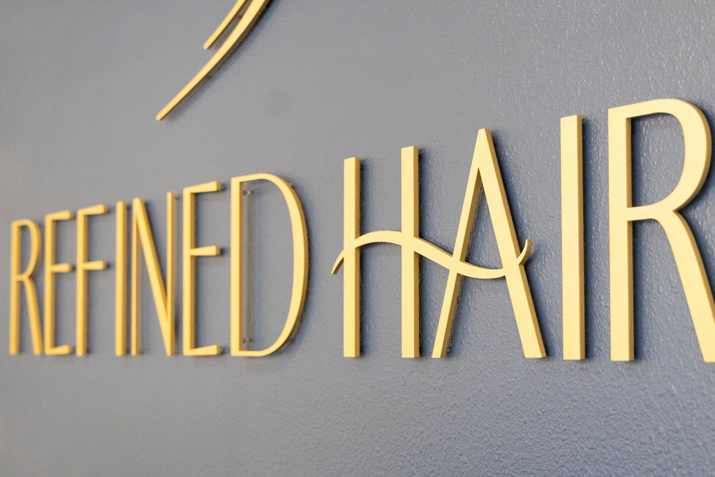 Refined Hair signage in the studio