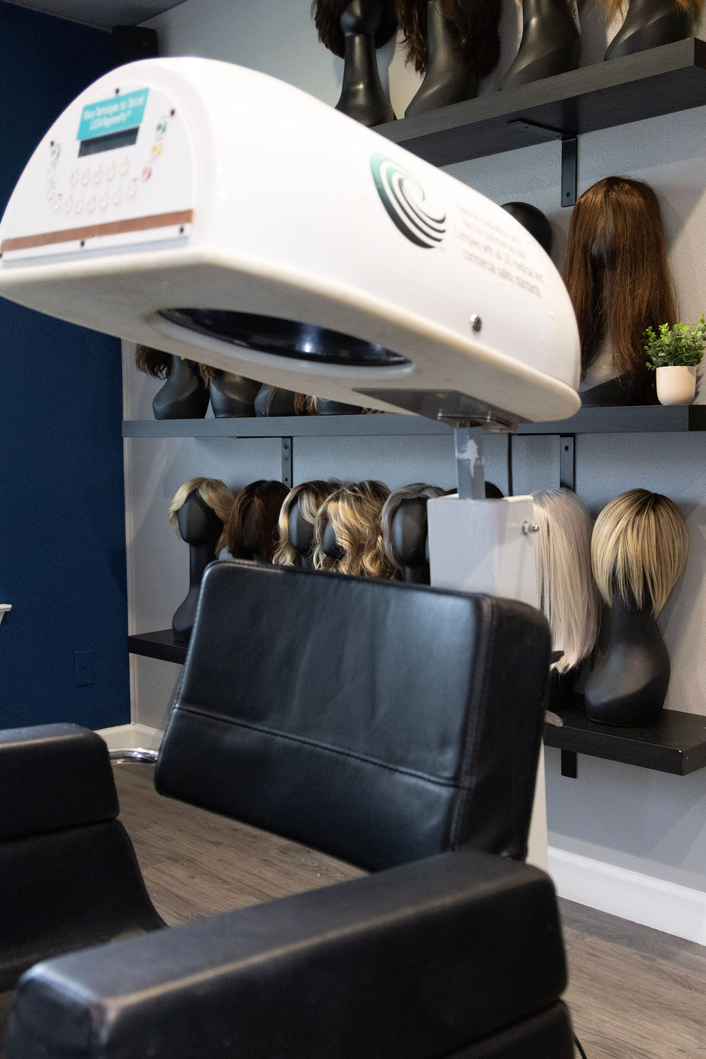 Red light therapy unit and treatment chair in the studio
